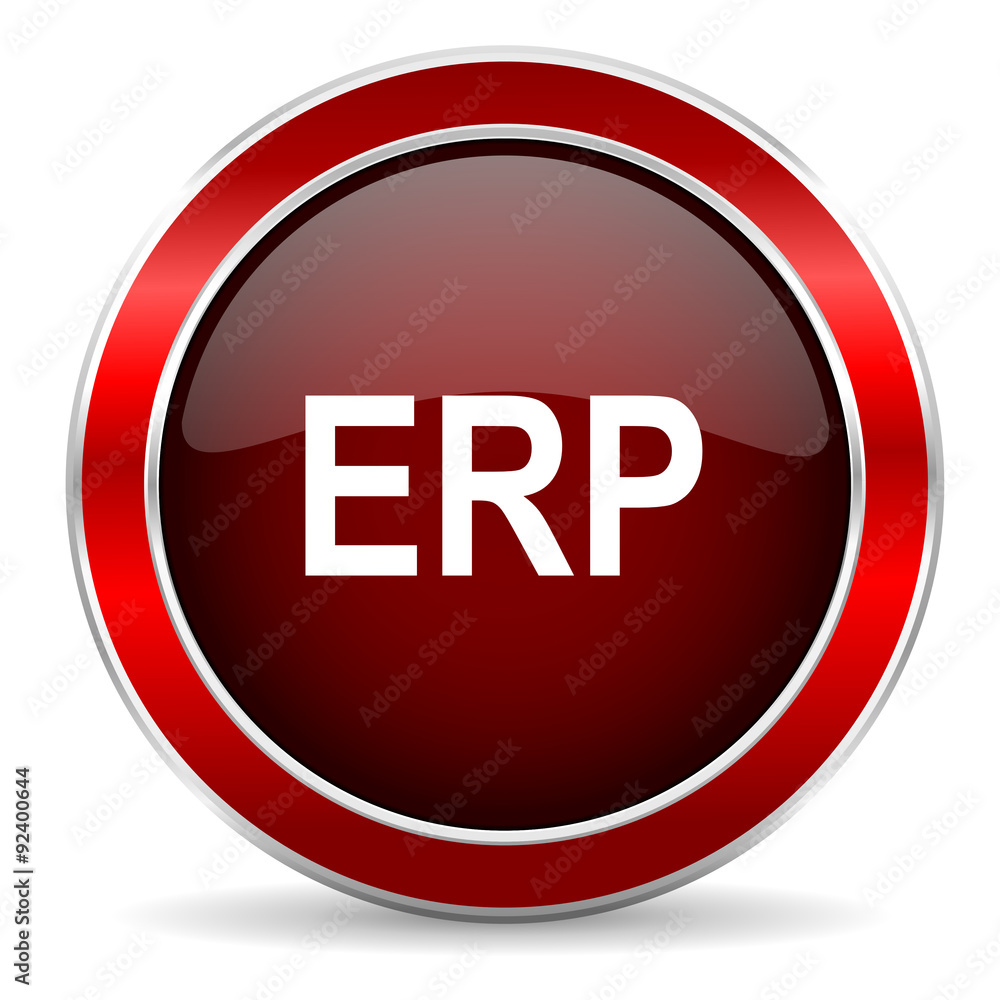 erp red circle glossy web icon, round button with metallic border erp red circle glossy web icon, round button with metallic border