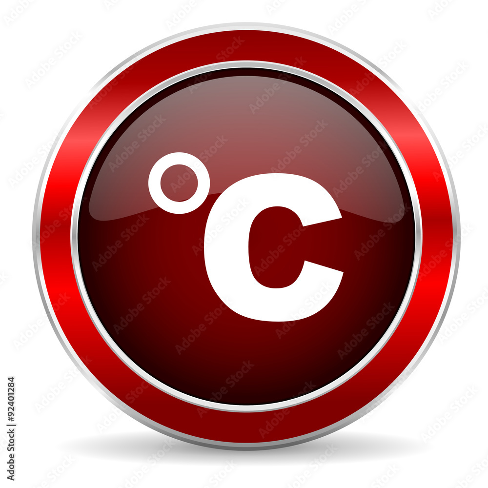 celsius red circle glossy web icon, round button with metallic border celsius red circle glossy web icon, round button with metallic border