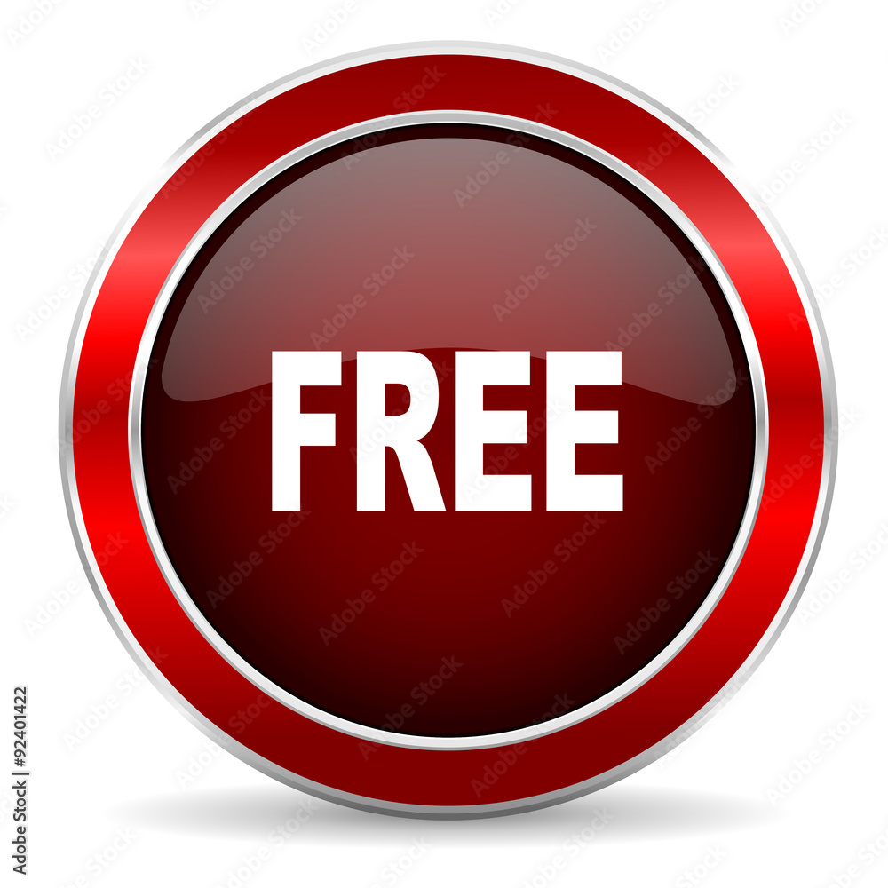 free red circle glossy web icon, round button with metallic border free red circle glossy web icon, round button with metallic border