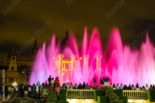 Canvas Print Magic Fountain light show in Barcelona