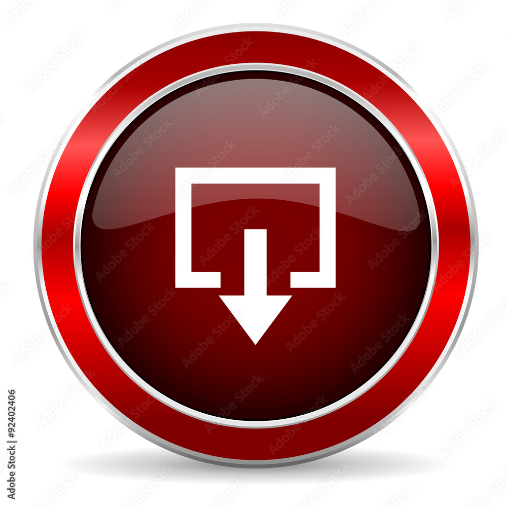 exit red circle glossy web icon, round button with metallic border exit red circle glossy web icon, round button with metallic border