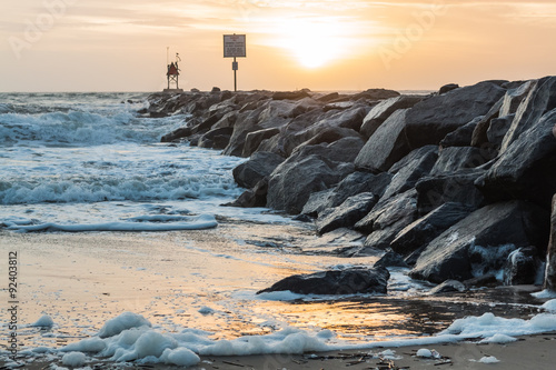 Rock Jetty at Dawn at the Virginia Beach Oceanfront  © sherryvsmith