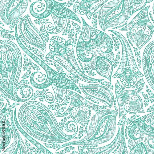 Green Cashmere Seamless Pattern
