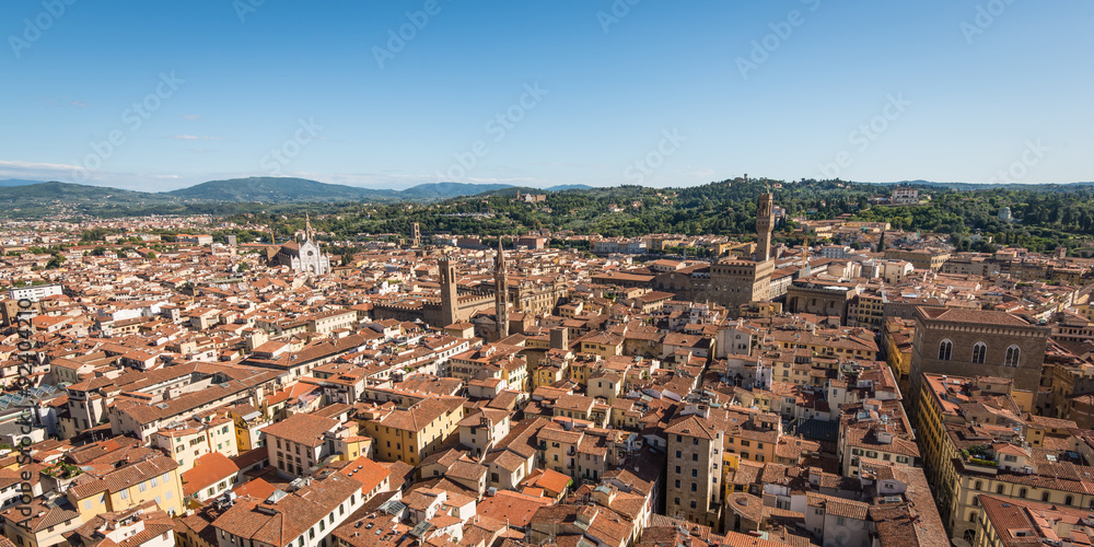 aerial view of historic center Florence