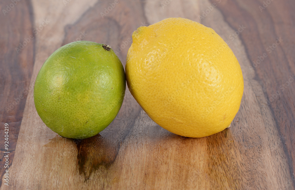 a lime and a lemon
