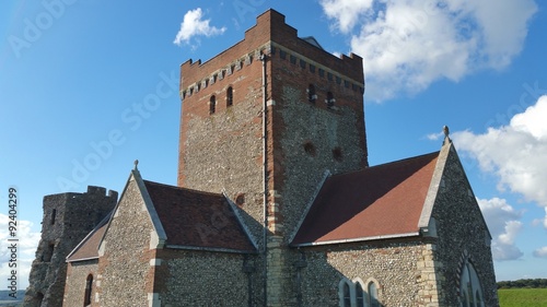 Church and light house of Dover castle, Kent, UK
