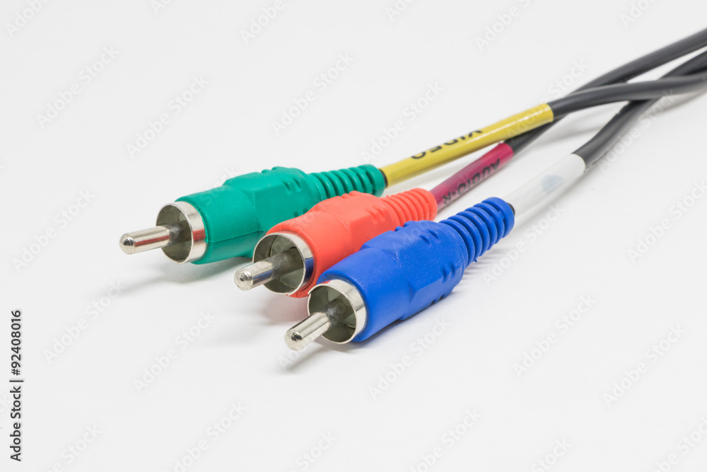 Audio Video Cable Isolate White Background Audio Video Cable Isolate White Background