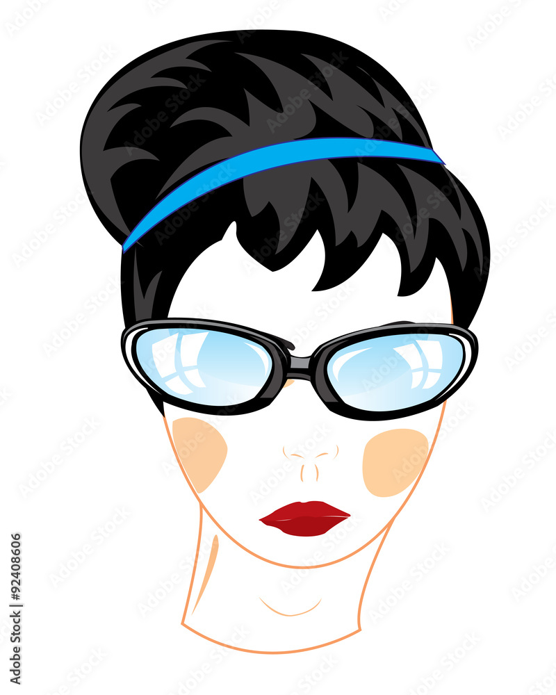 Person of the girl bespectacled