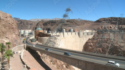 Cars cross the Hoover Dam entering Nevada