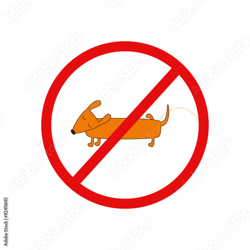 Pissing dog prohibition sign