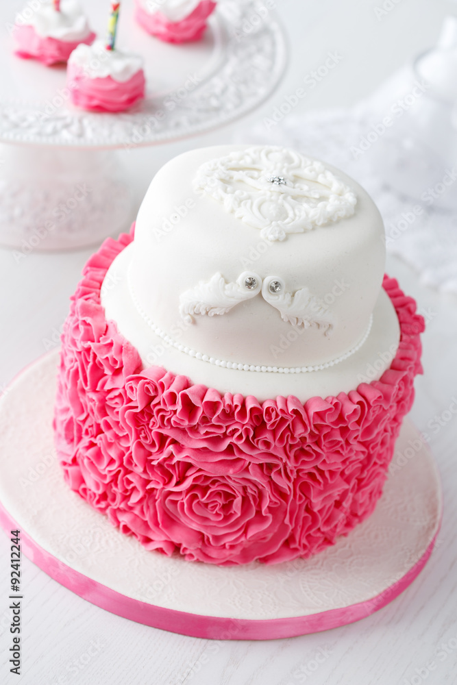 ruffle style Pinacolada mousse cake ruffle style Pinacolada mousse cake