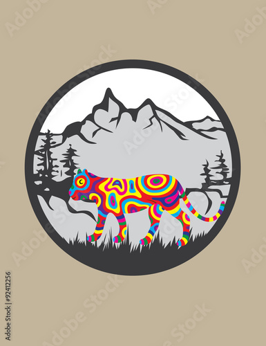 Fototapeta Naklejka Na Ścianę i Meble -  Tiger with Nature Logo, art vector design