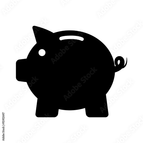 Piggy bank flat icon for apps and websites