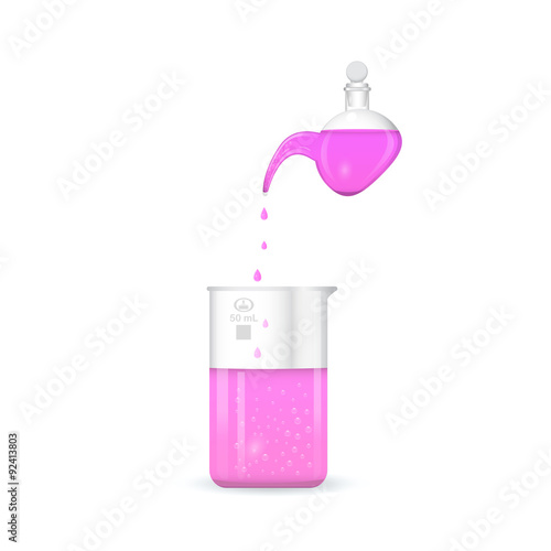 Retort with chemical beaker