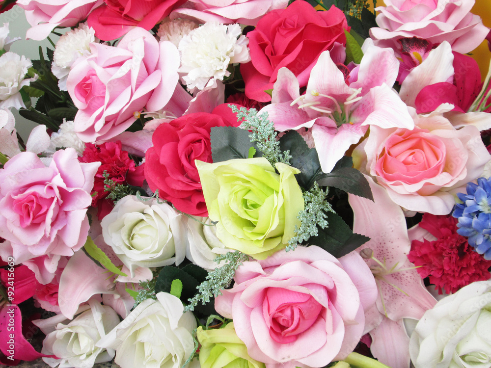 Close up of artificial flower bouquet Close up of artificial flower bouquet