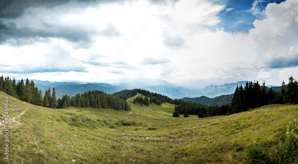 Beautiful summer landscape from mountains