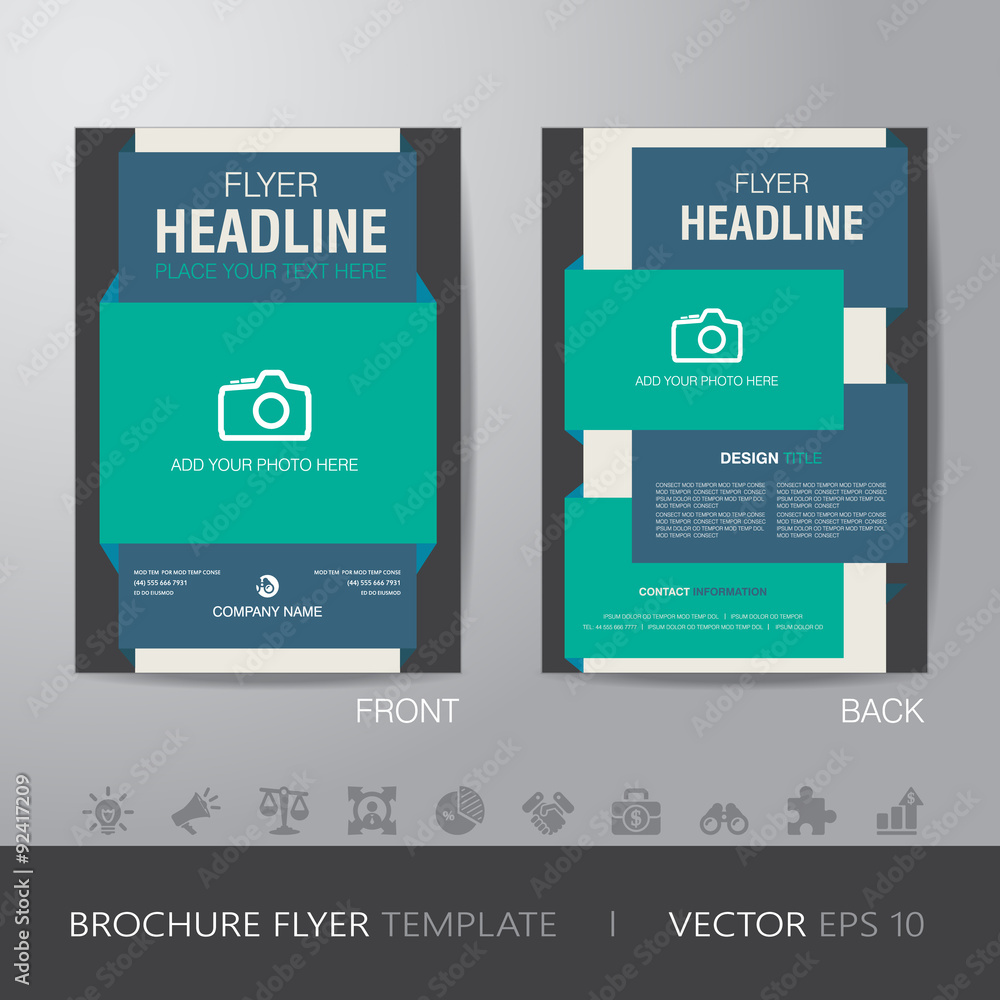business brochure flyer design layout template in A4 size, with