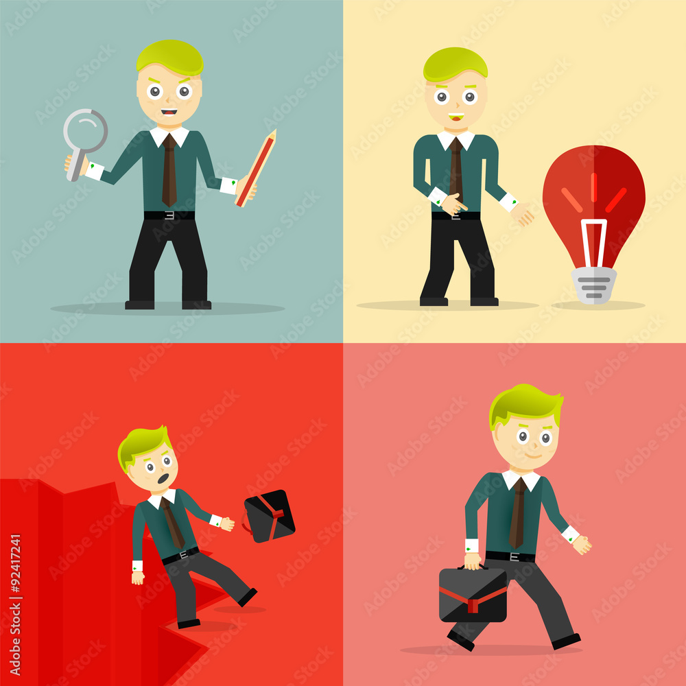 Set of businessman pose character concepts Set of businessman pose character concepts