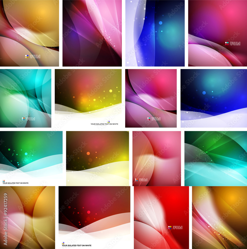 Set of beautiful blurred abstract backgrounds