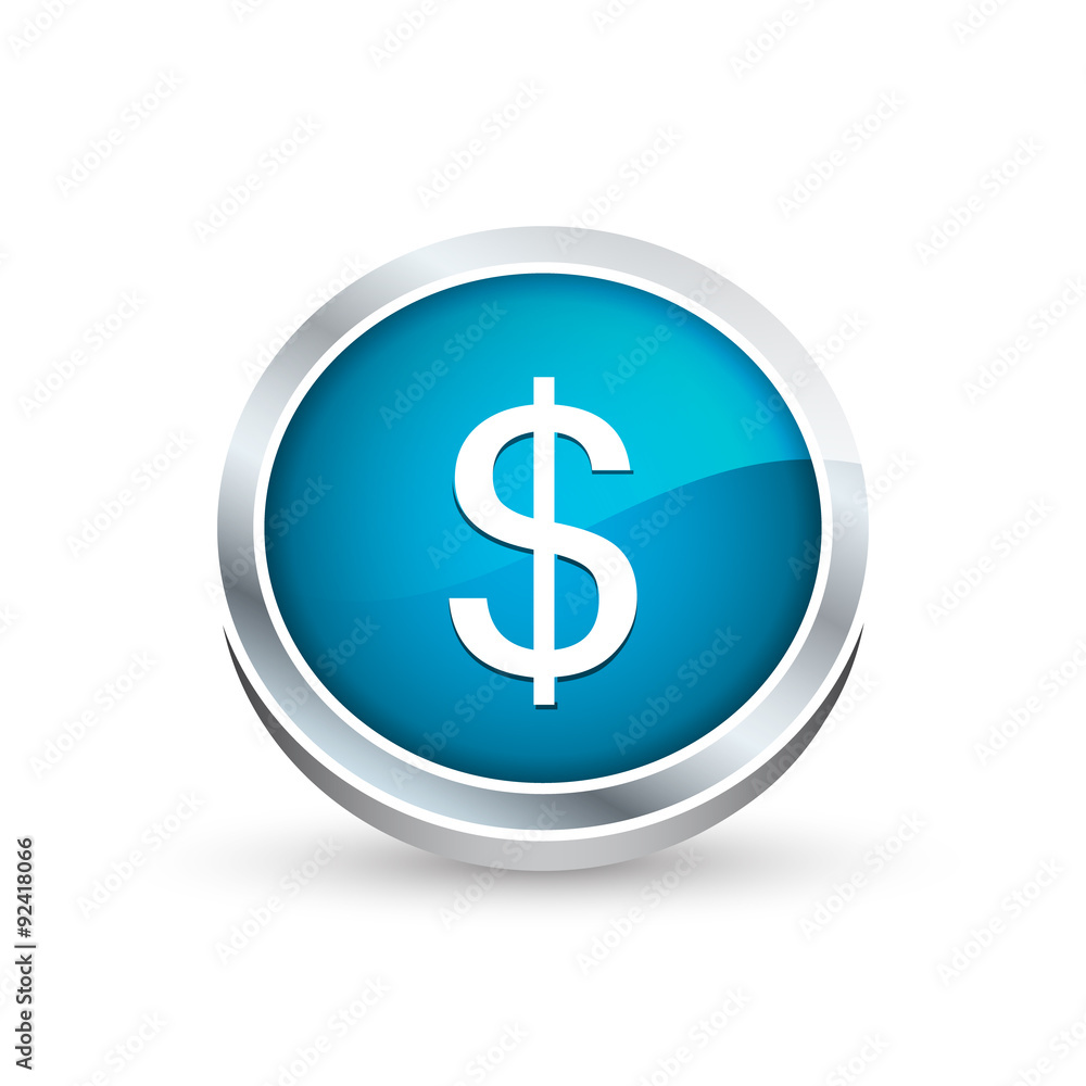 Dollar currency symbol vector icon, button Dollar currency symbol vector icon, button