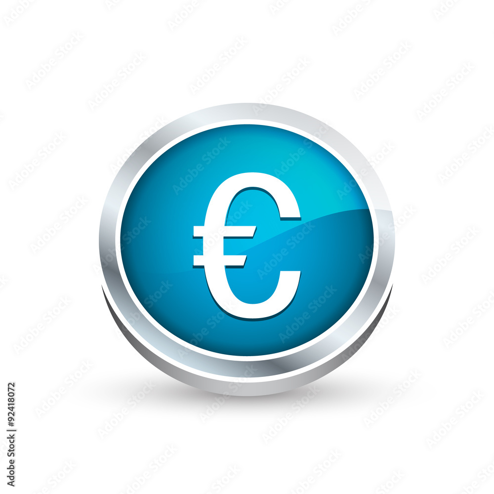 Euro currency symbol vector icon, button Euro currency symbol vector icon, button