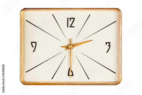 Vintage rectangle clockface showing half past two o'clock