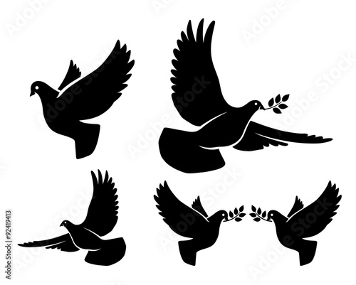 Fotomurale Dove silhouettes