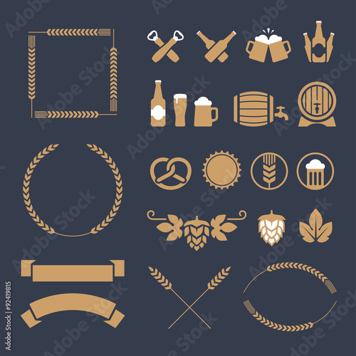 Beer icons and signs