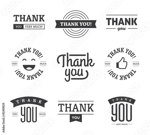 Black Thank you Labels and Signs