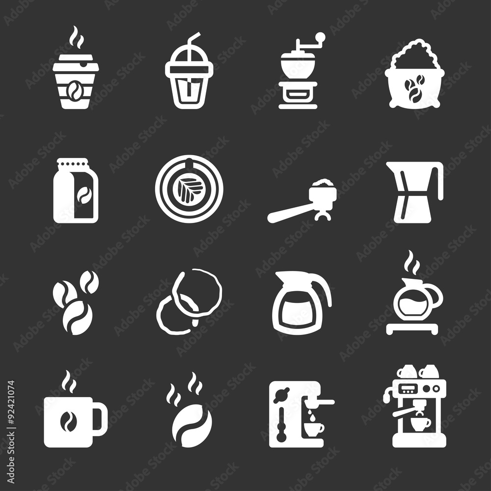 coffee icon set, vector eps10 coffee icon set, vector eps10
