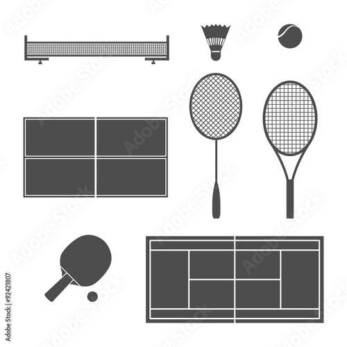 Equipment tennis, vector illustration.