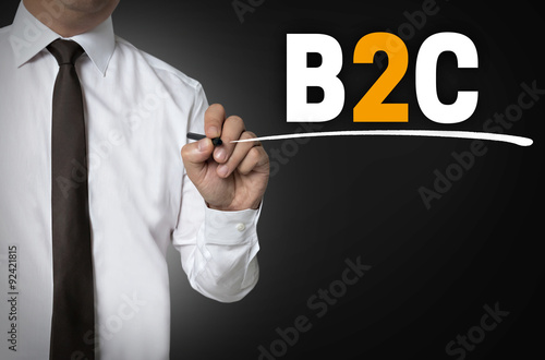 B2C is written by businessman background concept