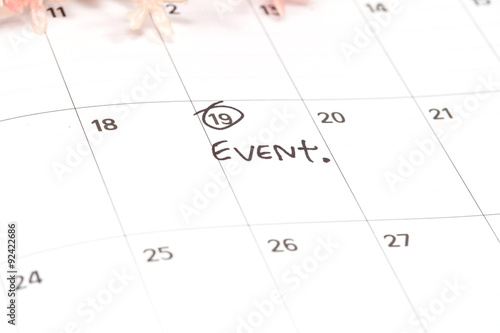 Appointment for event, concept image of a calendar