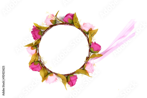 flower chaplet isolated on the white background