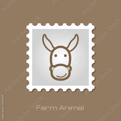 Donkey stamp. Animal head vector illustration
