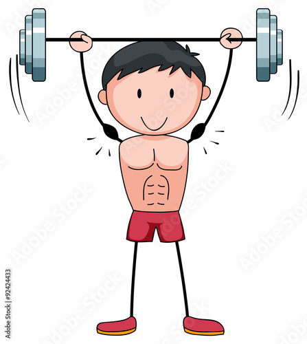 Man lifting weight alone
