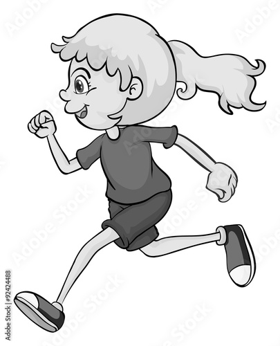 Girl with ponytail running