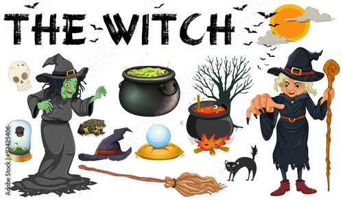Witch and dark magic objects