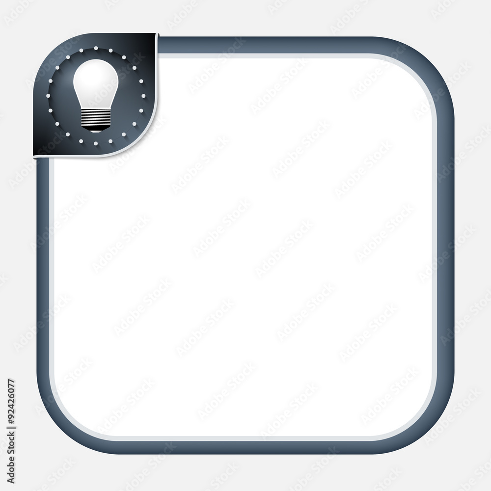 Abstract frame for your text with dark corner and bulb Abstract frame for your text with dark corner and bulb
