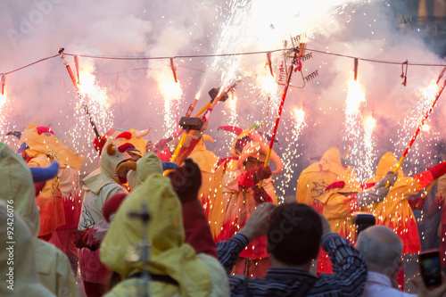 Show with fireworks  at Badalona