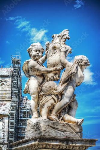 Putti fountain in Piazza dei Miracoli in Pisa