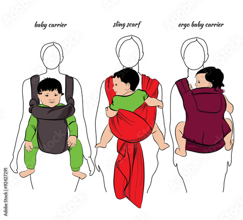  mothers with children in a sling
