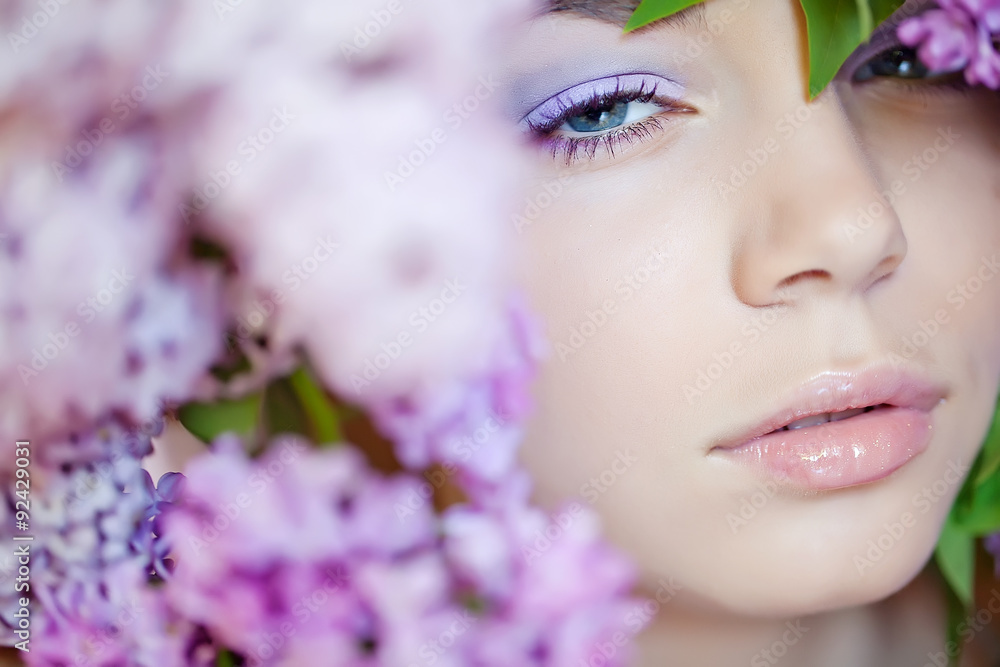 beautiful woman in flowers 