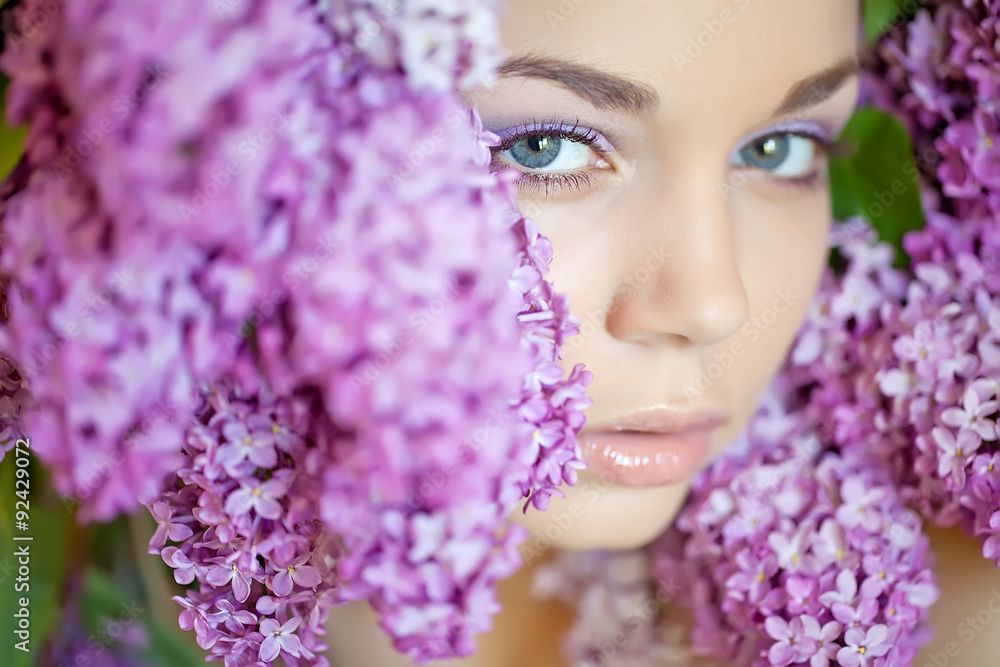 beautiful woman in flowers beautiful woman in flowers