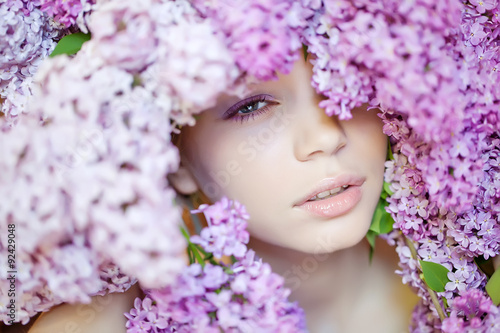 beautiful woman in flowers 