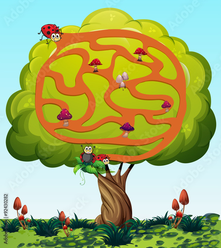 Puzzle game template with nature background