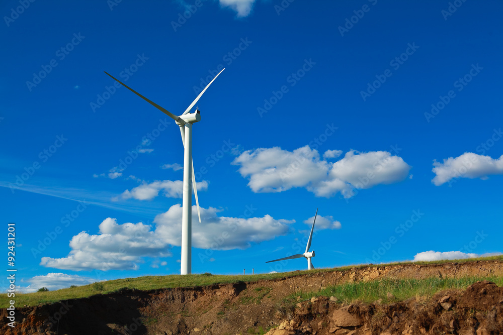 Eco wind power generator on the grassland Eco wind power generator on the grassland