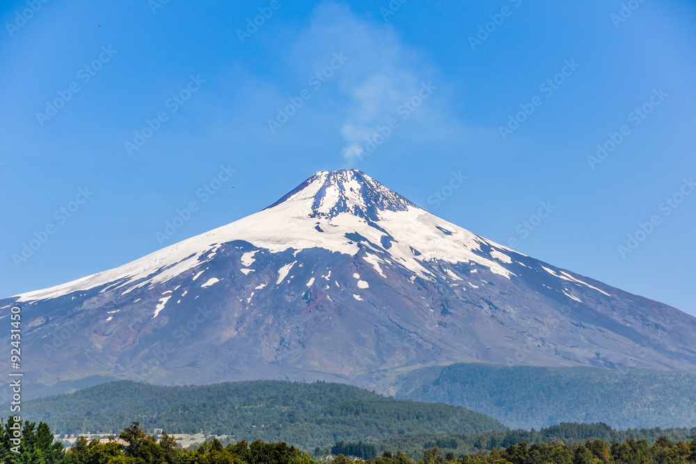 Close view of Villarrica Volcano, Pucon, Chile