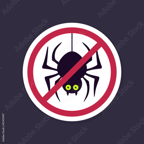 No, Ban or Stop signs. Spider halloween icon