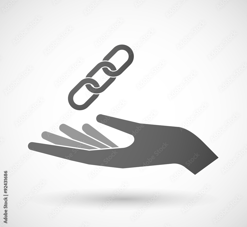 Isolated hand giving a chain